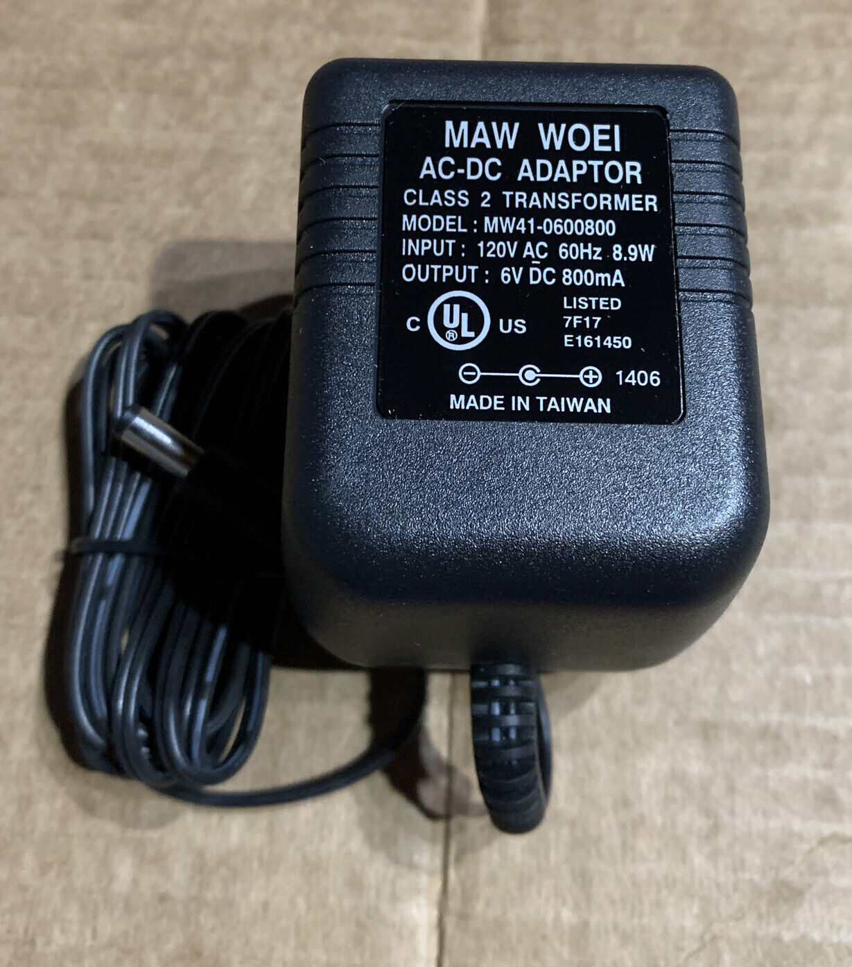 *Brand NEW*MAW WOEI 6VDC 800mA 8.9W AC-DC Adaptor Class 2 Transformer Model MW41-0600800